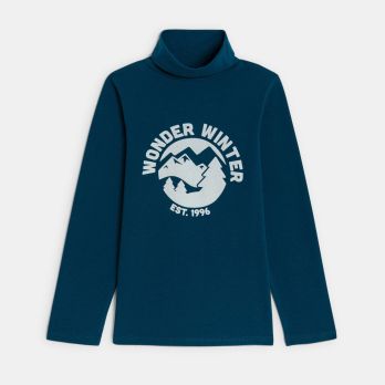 Boy's navy blue polo neck T-shirt
