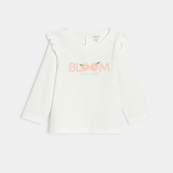 Baby girl's orange animal long-sleeve T-shirt