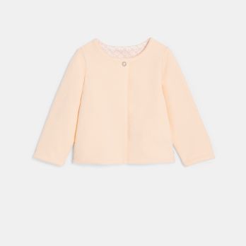 Baby girl's pink reversible floral cardigan