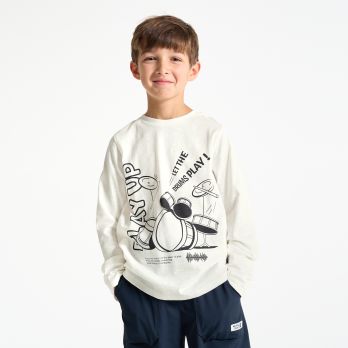 Boy's white music T-shirt