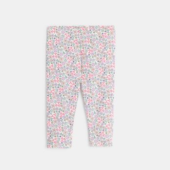 Baby girl's pink floral printed leggings