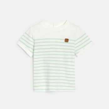 Baby boy's light green Breton-style T-shirt