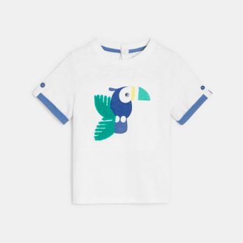 Baby boy's white bird T-shirt