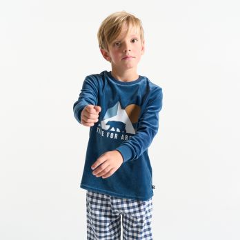 Boy's navy blue 2-piece pyjamas