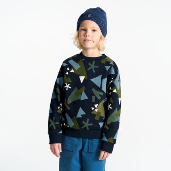 Boy's navy blue printed sweatshirt