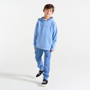 Girl's plain blue cargo joggers