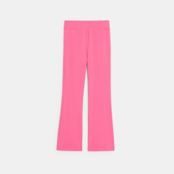 Girl's plain pink flared leggings