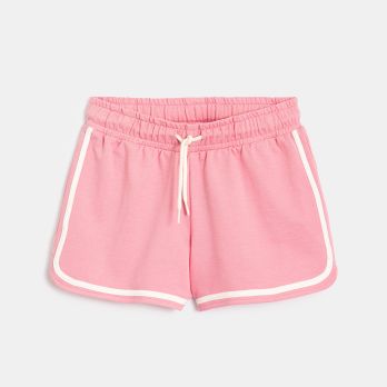 Girl's candy pink fleece shorts
