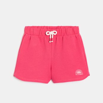 Girl's plain pink fleece shorts
