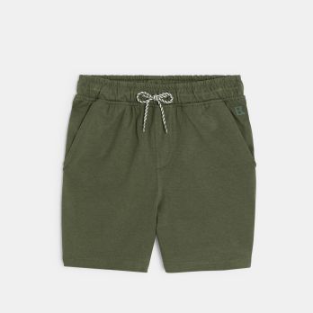 Boy's green cotton Bermuda shorts