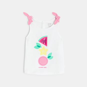Baby girl's white fruit vest top