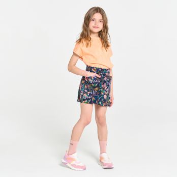 Girl's blue printed loose-fit shorts