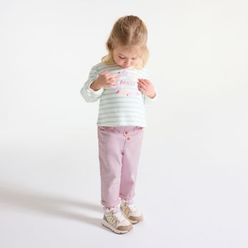 Baby girl's mauve high rise trousers