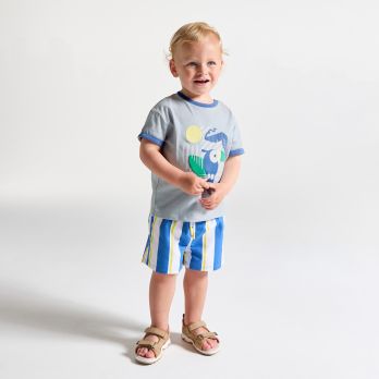 Baby boy's blue animal T-shirt