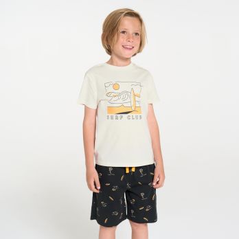 Boy's blue soft jersey shortie pyjamas