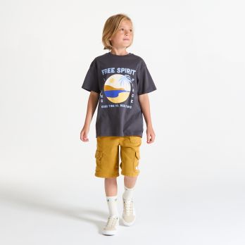 Boy's curry yellow cargo shorts