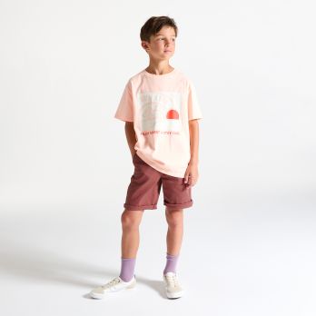 Boy's chocolate-coloured canvas shorts