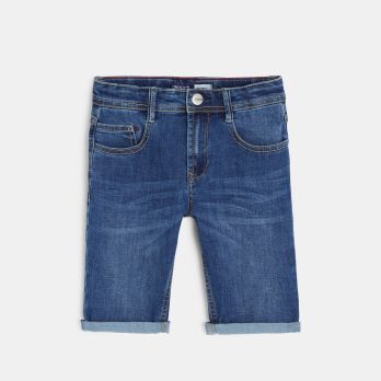 Boy's blue stretch denim skinny shorts