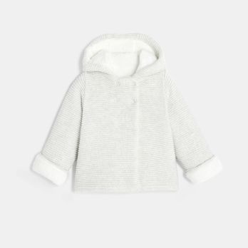 Newborn white faux fur coat